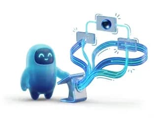 Ve at a console sending data streams to connected devices.